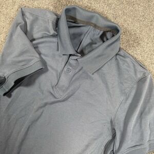 Lululemon Evolution Polo Shirt Men's Medium‎ Blue Golf Performance Lightweight